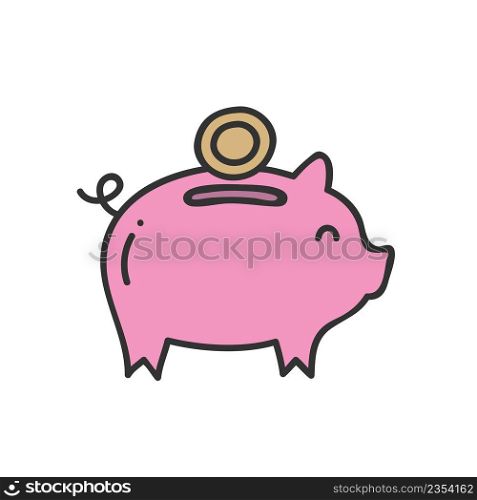 Pink piggy bank savings and investment planning concept. Vector illustration EPS10. Pink piggy bank savings and investment planning concept. Vector illustration 
