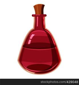 Pink poison bottle icon. Cartoon illustration of pink poison bottle vector icon for web. Pink poison bottle icon, cartoon style