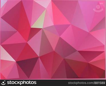 Pink polygonal illustration, which consist of triangles. Geometric background in Origami style with gradient. Triangular design