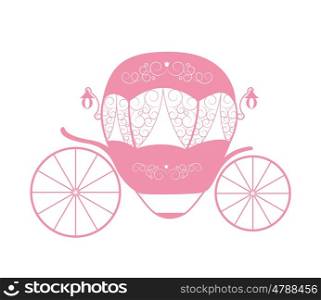 Pink Princess Cinderella Fairytale carriage. Vector Illustration. EPS10. Pink Princess Cinderella Fairytale carriage. Vector Illustration