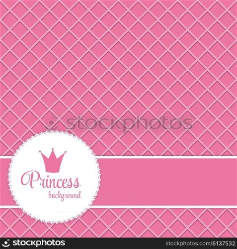 Pink Princess Crown Frame Vector Illustration. EPS10. Princess Crown Frame Vector Illustration