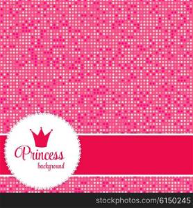 Pink Princess Crown Frame Vector Illustration. EPS10. Princess Crown Frame Vector Illustration