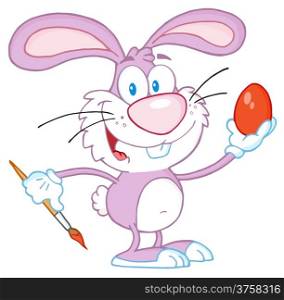 Pink Rabbit Painting Easter Egg