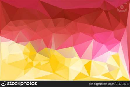 Pink reed yellow bright abstract lowpoly texture. Vector illustration. Mosaic polygonal gradient gem style banner. Triangular colorful backdrop.