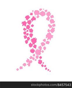 Pink ribbon. Breast cancer awareness month. Fight symbol vector illustration.