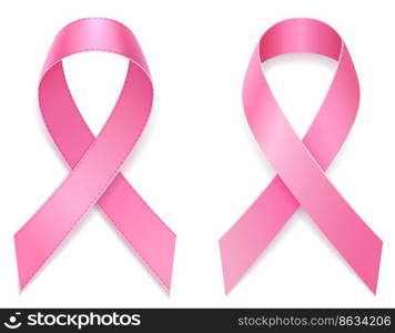 pink ribbon breast cancer awareness stock vector illustration isolated on white background