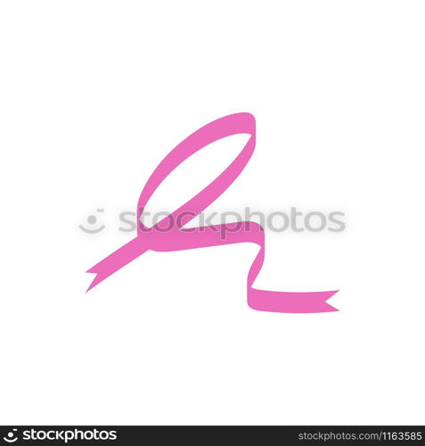 Pink ribbon graphic design template vector isolated illustration