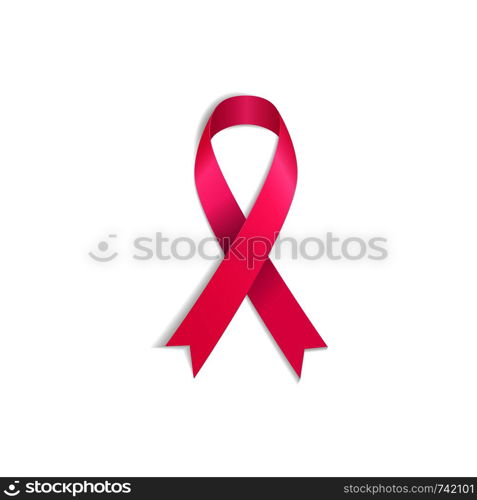 Pink Ribbon illustration with shadow. Pink ribbon. Eps10. Pink Ribbon illustration with shadow. Pink ribbon