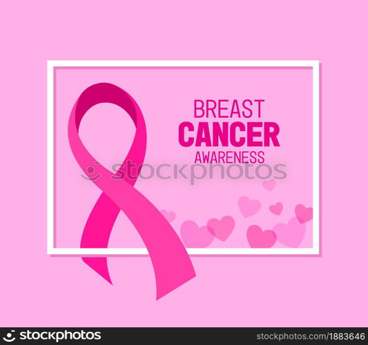 Pink ribbon symbol. Breast cancer awareness month campaign. Vector illustration.