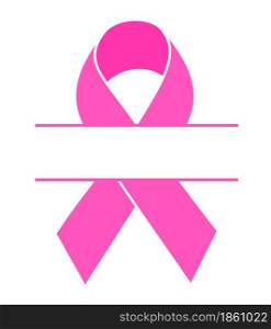 Pink ribbon symbol design with copy sapce. Breast Cancer Awareness Month Campaign. Icon design. For poster, banner and t-shirt. Vector Illustration.