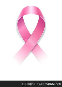 pink ribbon symbol of breast cancer disease vector illustration isolated on background