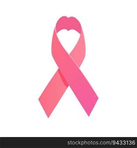 Pink ribbon symbol of female breast and uterus cancer