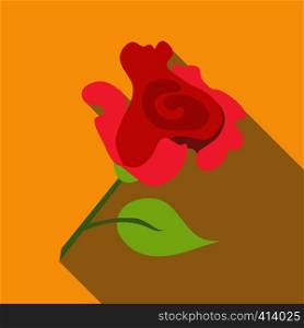 Pink rose icon. Flat illustration of pink rose vector icon for web design. Pink rose icon, flat style
