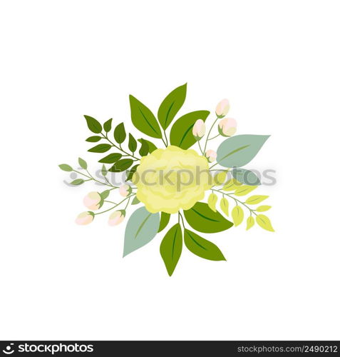 pink rose yellow green leaves wedding invitation card and flower poster