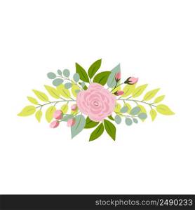 pink rose yellow green leaves wedding invitation card and flower poster