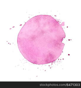 Pink round watercolor vector texture isolated on a white background. Pink round watercolor vector texture