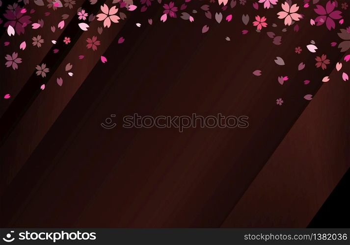 Pink Sakura flowers on dark pink background.Japan cherry blossoms clip art lovely wallpaper.