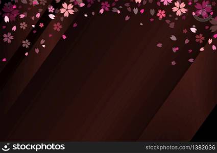 Pink Sakura flowers on dark pink background.Japan cherry blossoms clip art lovely wallpaper.