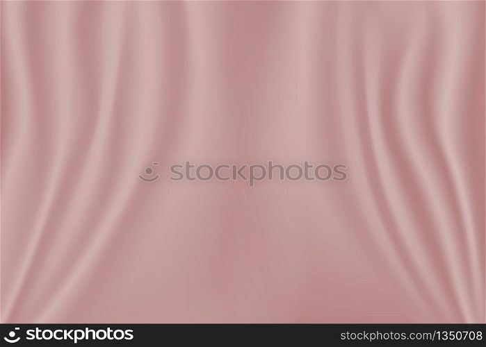 Pink Satin Silk. Cloth Fabric Textile with Wavy Folds. Abstract Texture Background. Crease Fabric.