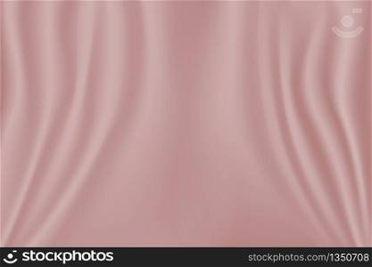 Pink Satin Silk. Cloth Fabric Textile with Wavy Folds. Abstract Texture Background. Crease Fabric.
