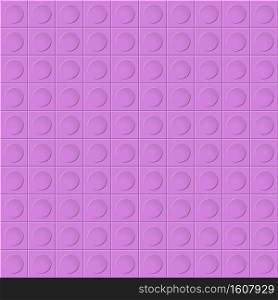 Pink seamless background with circles on squares. Simple flat design for website design, banner, advertising, poster or flyer, for texture, textiles and packaging. Simple background.