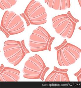 Pink seashells vector seamless pattern. Abstract shell marine wallpaper. Underwater backdrop.. Pink seashells vector seamless pattern. Abstract shell marine wallpaper.