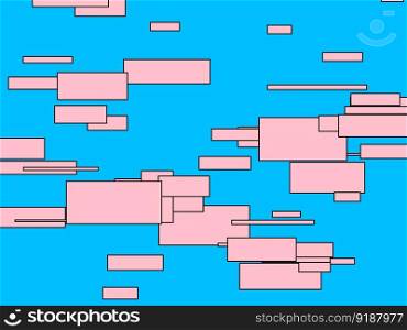 pink shapes pattern over deep sky blue useful as a background. pink shapes over deep sky blue background