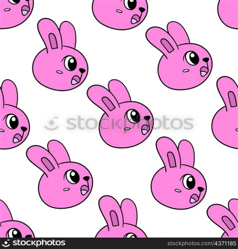 pink shocked bunny seamless pattern textile print