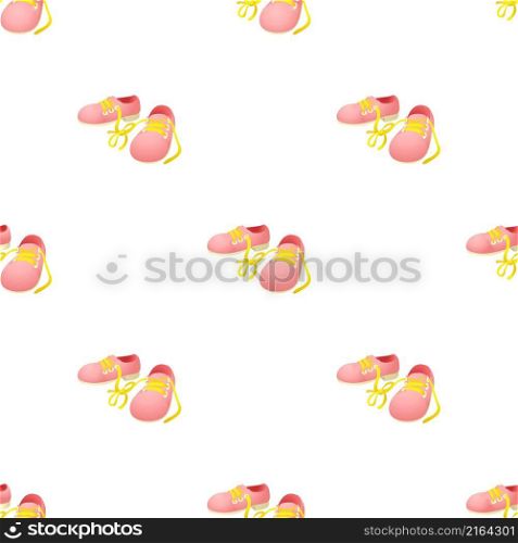 Pink shoes with laces tied together pattern seamless background texture repeat wallpaper geometric vector. Pink shoes with laces tied together pattern seamless vector