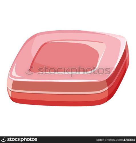Pink soap bar icon. Cartoon illustration of pink soap bar vector icon for web. Pink soap bar icon, cartoon style