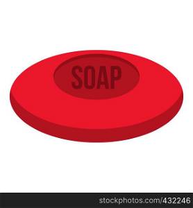 Pink soap icon flat isolated on white background vector illustration. Pink soap icon isolated