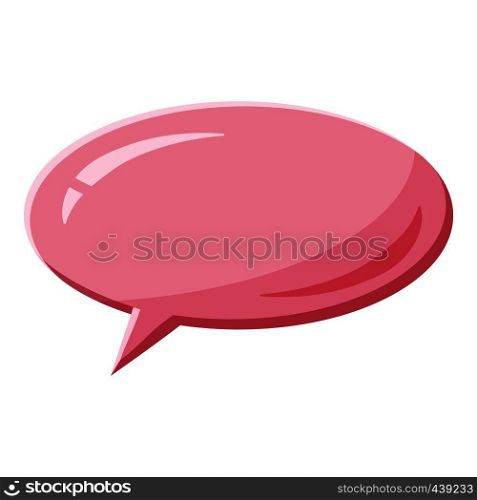 Pink speech bubble oval shape icon. Cartoon illustration of pink speech bubble oval shape vector icon for web. Pink speech bubble oval shape icon, cartoon style