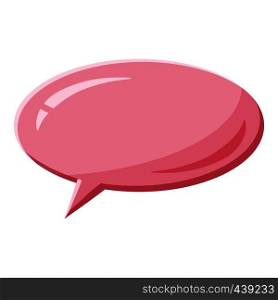 Pink speech bubble oval shape icon. Cartoon illustration of pink speech bubble oval shape vector icon for web. Pink speech bubble oval shape icon, cartoon style
