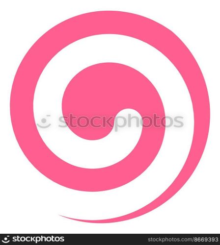 Pink spiral logo. Round helix sign. Circular motion sign isolated on white background. Pink spiral logo. Round helix sign. Circular motion sign