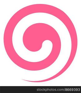 Pink spiral logo. Round helix sign. Circular motion sign isolated on white background. Pink spiral logo. Round helix sign. Circular motion sign