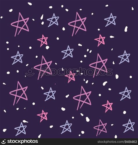 Pink stars background illustration vector on white background