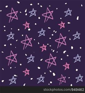 Pink stars background illustration vector on white background