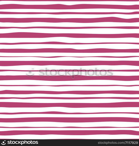 Pink stripes seamless pattern. Hand drawn striped wallpaper. Simple design for fabric, textile print, wrapping paper. Vector illustration. Pink stripes seamless pattern. Hand drawn striped wallpaper.