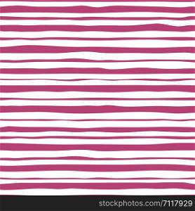 Pink stripes seamless pattern. Hand drawn striped wallpaper. Simple design for fabric, textile print, wrapping paper. Vector illustration. Pink stripes seamless pattern. Hand drawn striped wallpaper.