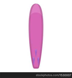 Pink surfboard icon. Cartoon of pink surfboard vector icon for web design isolated on white background. Pink surfboard icon, cartoon style