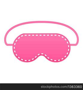 Pink textile sleeping mask icon. Cartoon of pink textile sleeping mask vector icon for web design isolated on white background. Pink textile sleeping mask icon, cartoon style