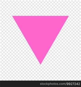 Pink triangle icon. symbol LGBT . Template for your design. Pink triangle icon