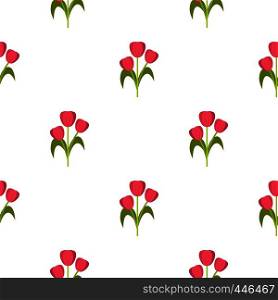 Pink tulips pattern seamless background in flat style repeat vector illustration. Pink tulips pattern seamless