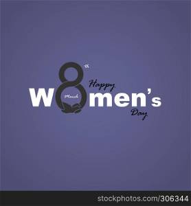 Pink Typographical Design Elements.Happy Women's day.International Women's day symbol. Minimalistic design for international women's day concept.Vector illustration