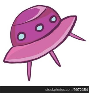 Pink UFO, illustration, vector on white background