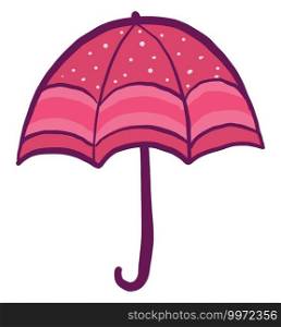 Pink umbrella, illustration, vector on white background