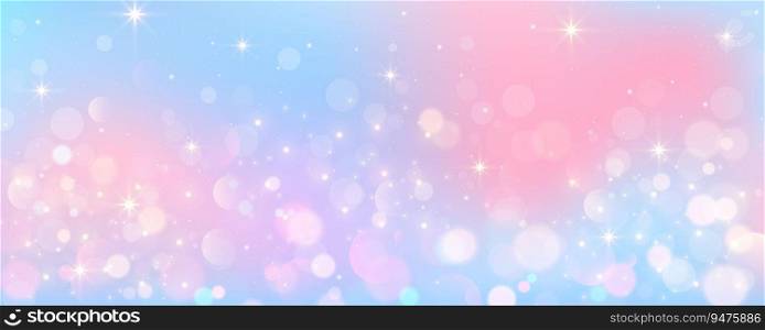 Pink unicorn background. Pastel watercolor sky with glitter stars hearts and bokeh. Fantasy galaxy with holographic texrure. Magic marble space. Vector.. Pink unicorn background. Pastel watercolor sky with glitter stars hearts and bokeh. Fantasy galaxy with holographic texrure. Magic marble space. Vector