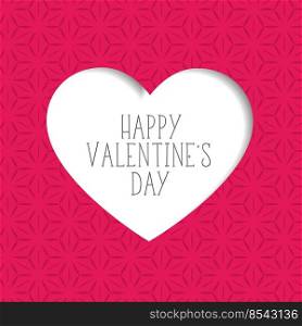 pink valentine’s day background with paper cut heart shape