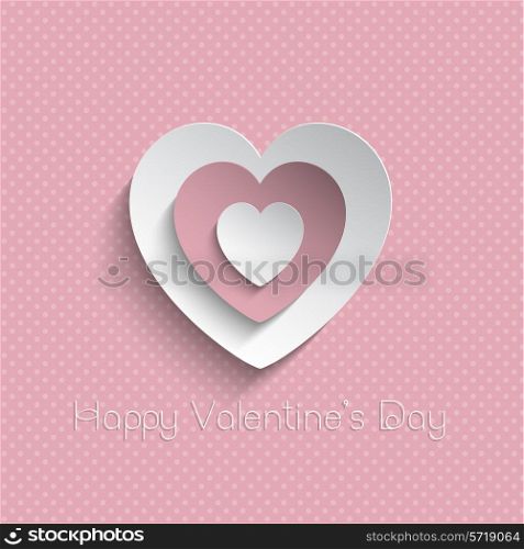 Pink Valentines day background with a polka dot pattern
