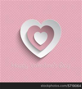 Pink Valentines day background with a polka dot pattern